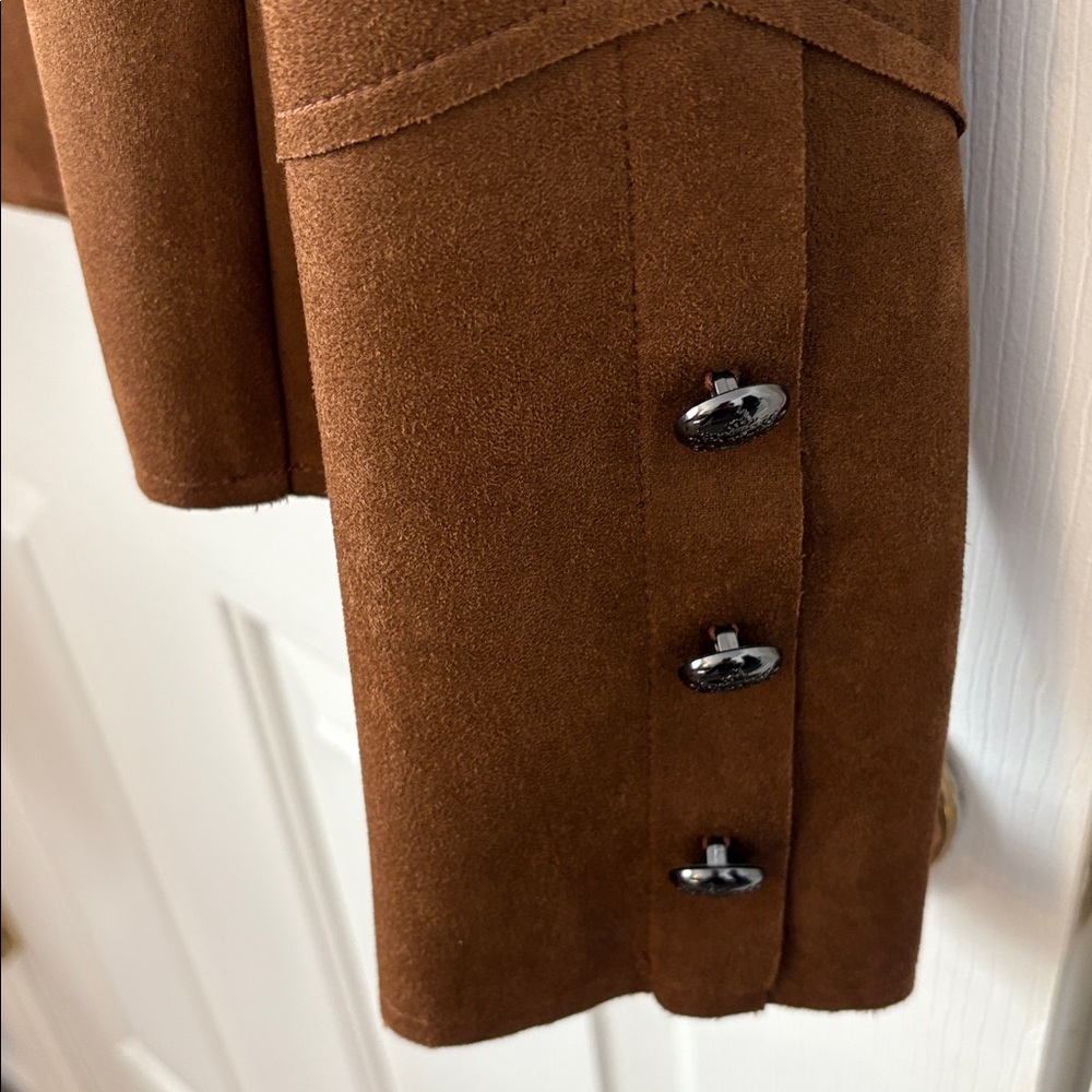 NWT Stunning Joseph Ribkoff Jacket-Suede Look Brown Cropped Jacket Sz4 - Picture 9 of 17